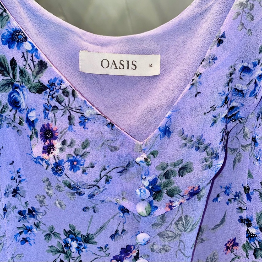 OASIS Ditsy Ruffle Cami Top - Picture 5 of 8